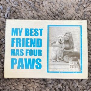 Blue and White 'My Best Friend Has Four Paws' Photo Frame